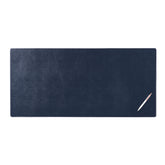 Navy Blue Bonded Leather No Core Rollable Desk Mat, 36 x 17